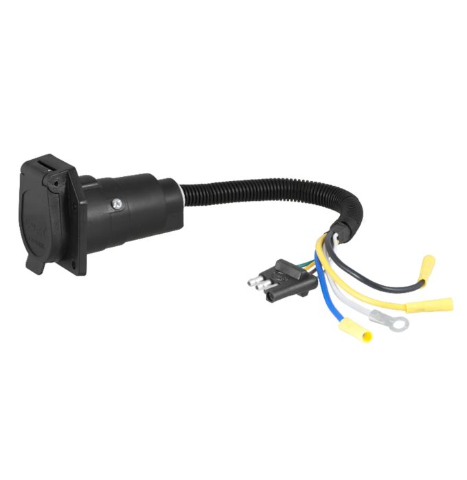 Adaptateur Adaptateur 4 brins plats (auto) à 7 brins ronds (remorque) CURT pour remorque