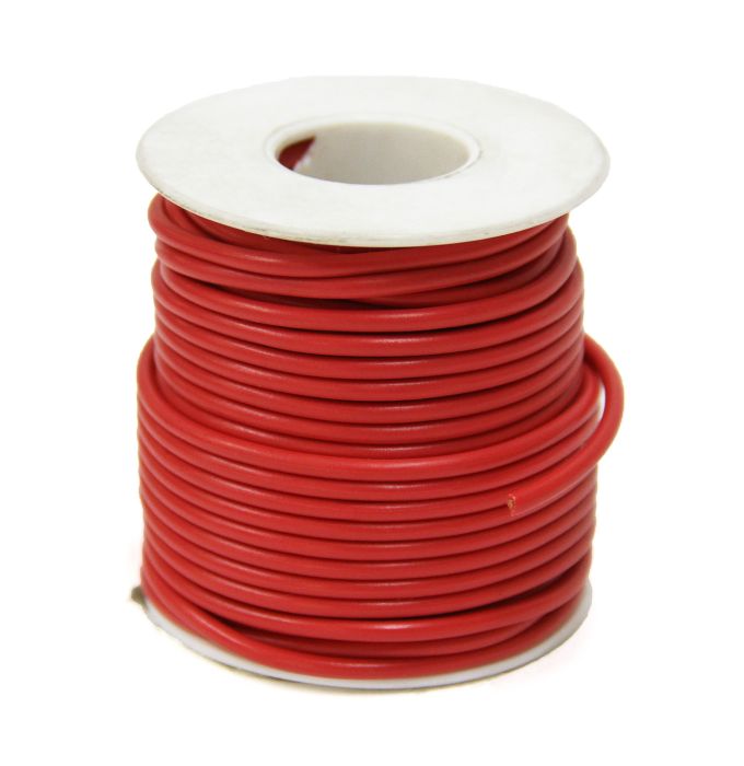 Fil électrique simple Fil 1 brin 18 GA rouge 50' TECHSPAN pour remorque